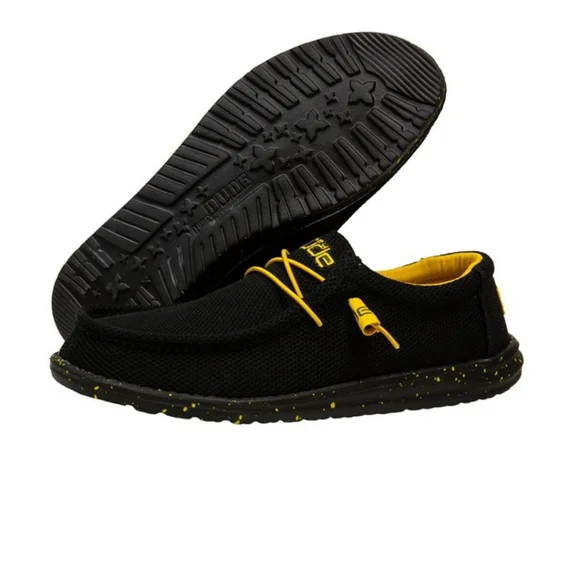 HEY DUDE WALLY SOX BLACK & YELLOW - Picture 2 of 5